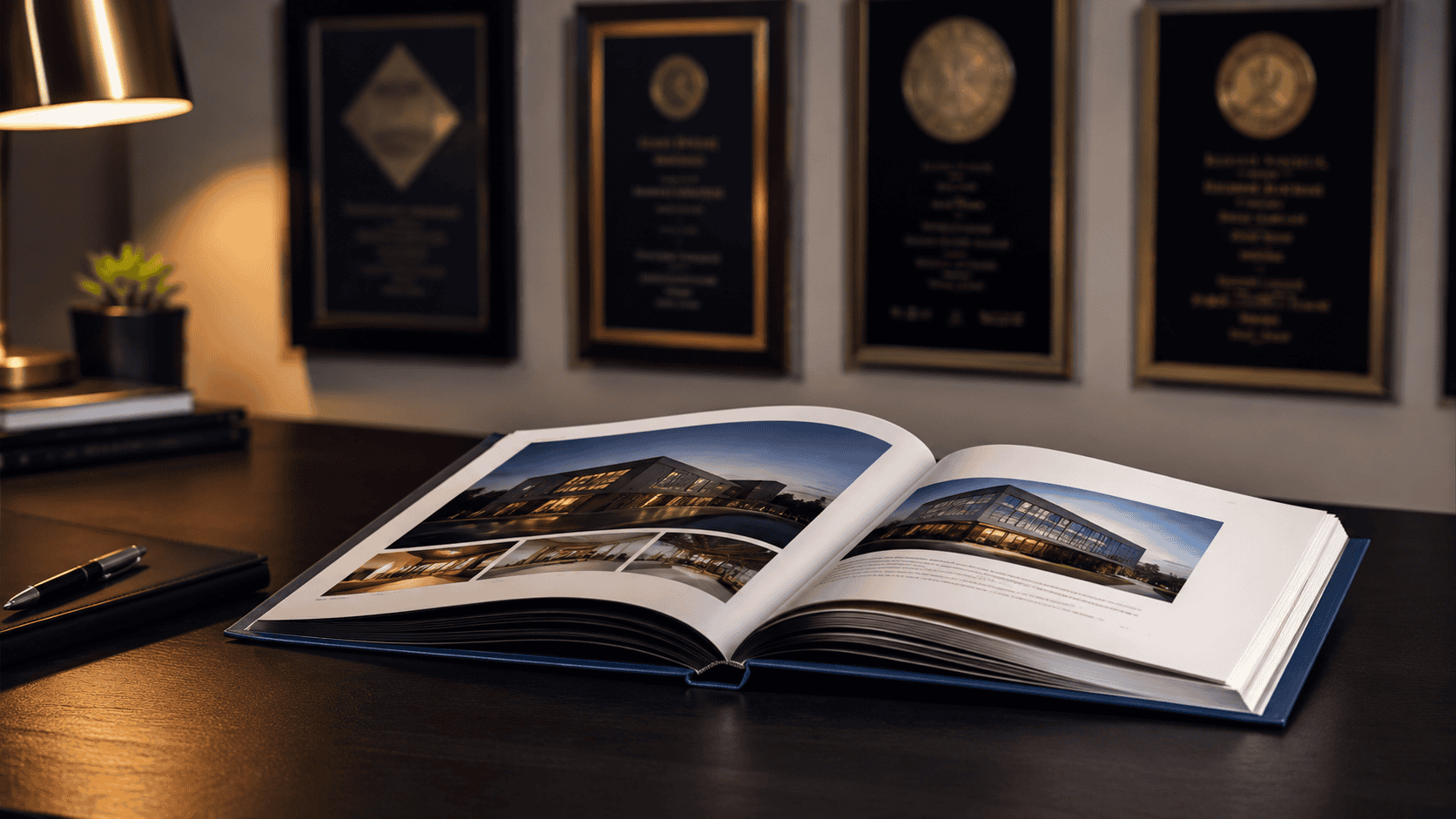 Luxury home builder holding a published book — construction authority and marketing strategy